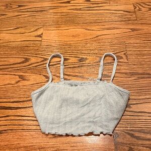 Gilly Hicks Light Gray Ribbed Tank Top